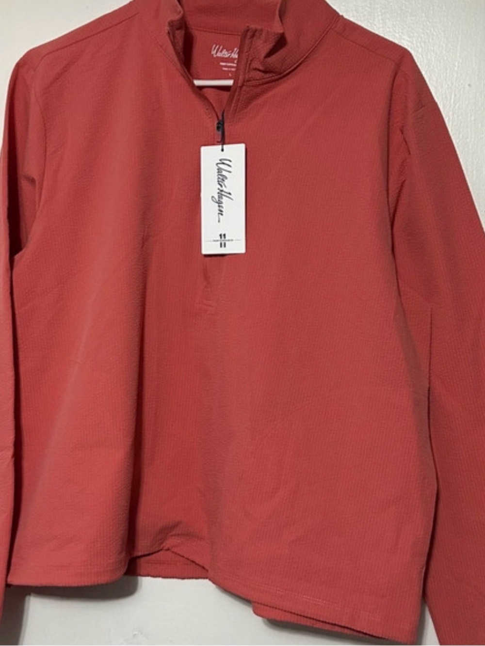 Walter Hagen Burnt Coral Lightweight Quarter-Zip Shirt Jacket